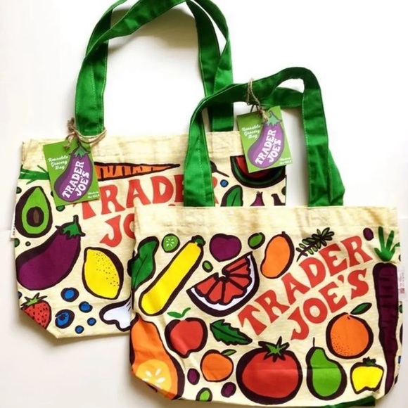 Bags 2 X Trader Joes Shopping Totes Bags Bnwt Poshmark